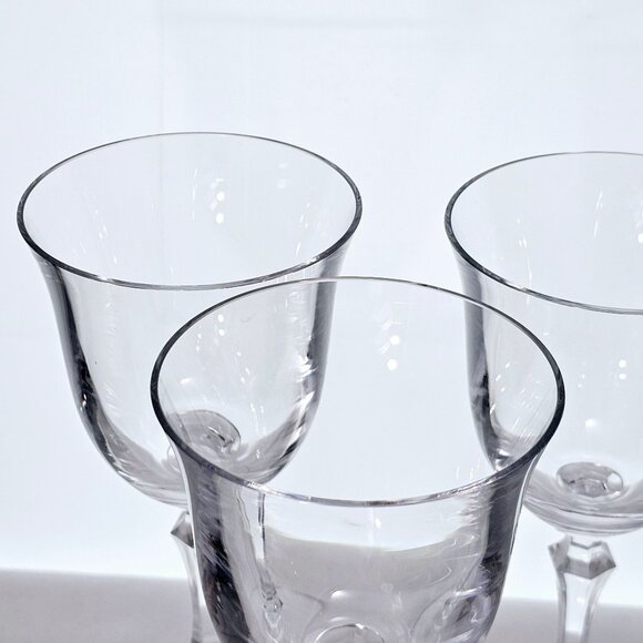 Towle Kirkland Wine Glasses 8" set/4 cut stem crystal minimalist elegant toastin - Picture 4 of 10